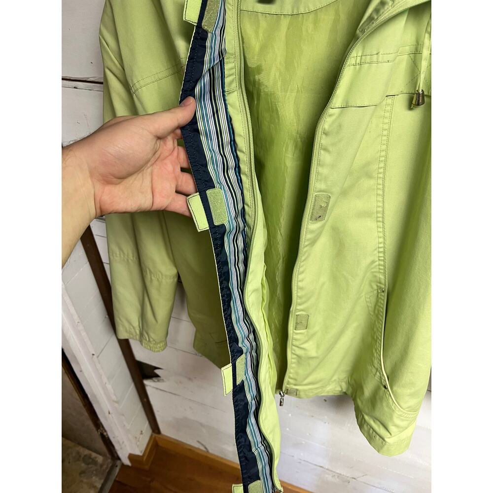 Women's Spring Green Mackintosh Jacket w/ Hood and Working Zipper (Size 1X) - Picture 3 of 5